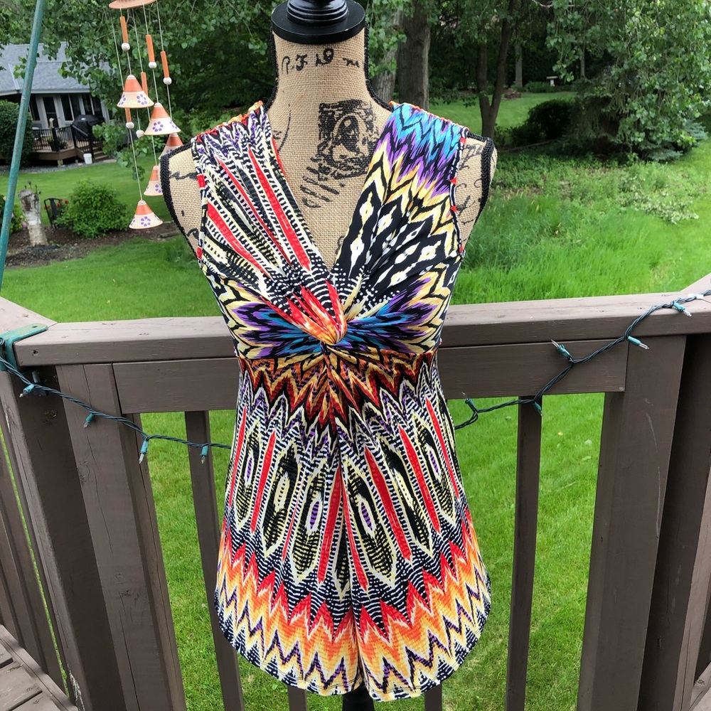 Boston Proper Sleeveless Multi Colored Top